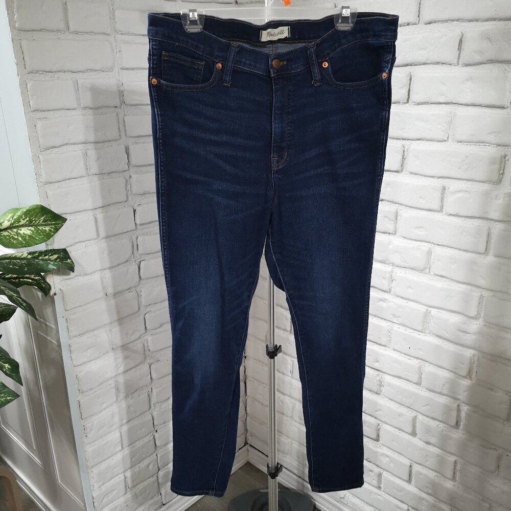 Madewell Ladies 10" High-Rise Skinny Size 32 Dark Wash Blue Jeans